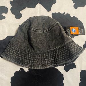 denim black wash bucket hat